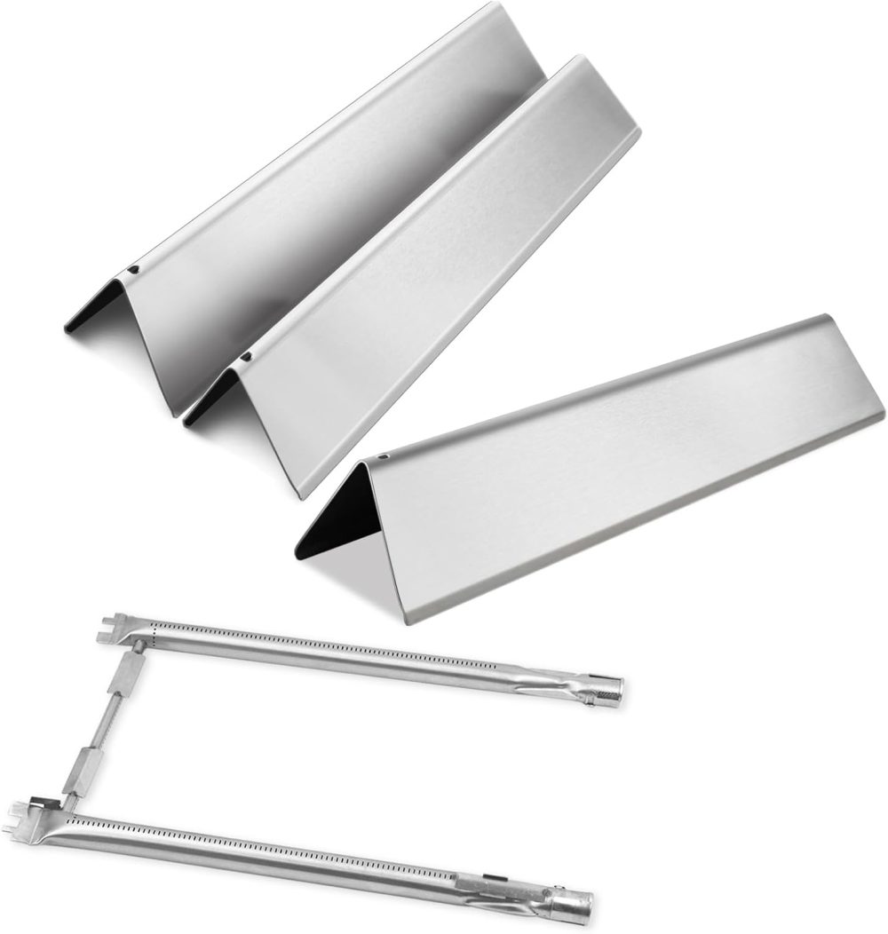 7635 Grill Flavorizer Bar and 69785 Burner Tube Replacement Parts for Weber Spirit I & II 200 Series, Weber Spirit E-210, S-210, E-220, S-220