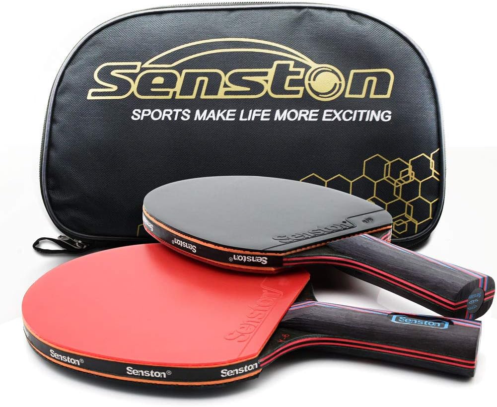 Senston Professional Table Tennis Paddles Advance Intermediate Ping Pong Paddles Set of 2, Table Tennis Racket with Carry Case…