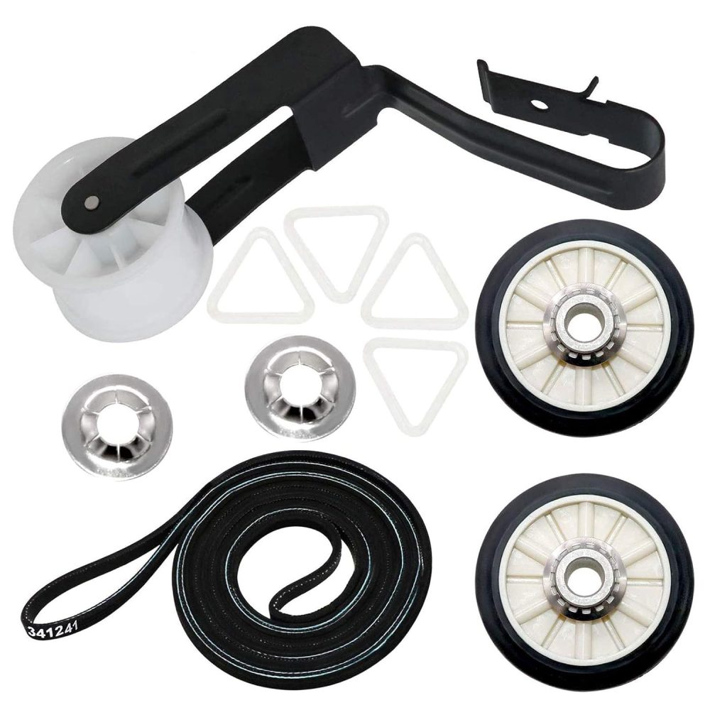 【Newest】 Upgraded 4392065 Dryer Maintenance Repair Kit by Beaquicy - Fit for Whirlpool Ken-More Crosley Admiral Amana Dryer - Package Includes 349241t Drum Roller 341241 Belt and 691366 Idler Pulley