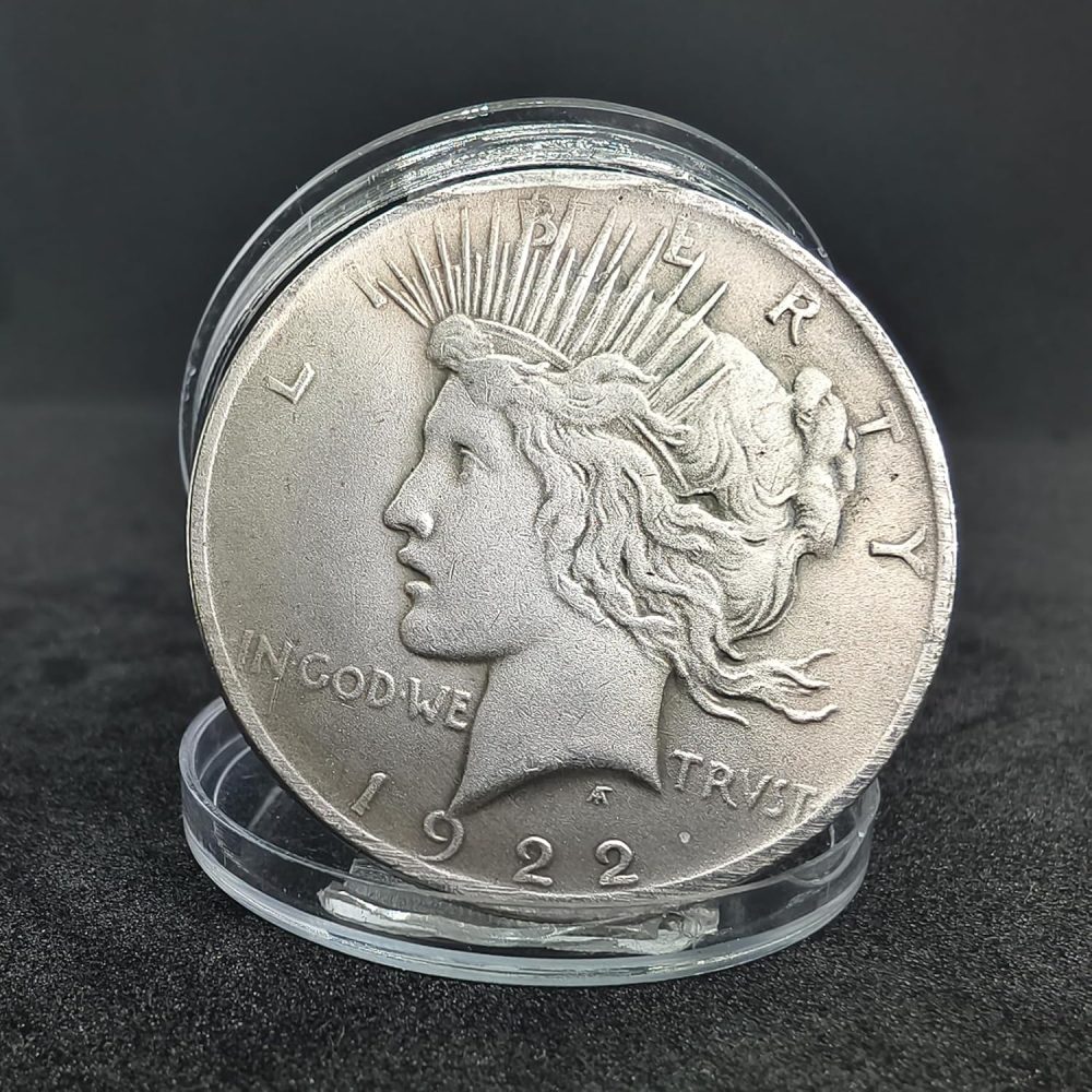 1922 Peace Dollar Coin Replica - Statue of Liberty Design - Collectible American Liberty Souvenir Coin - Rare Antique US Coin for Collectors, History Enthusiasts & Party Gifts